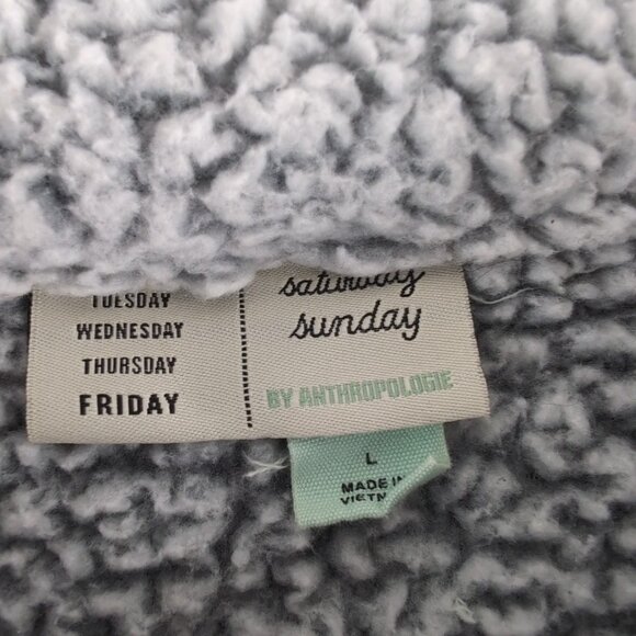 Saturday Sunday by Anthropologie Women's Light Grey Sweater Fleece, Large - Picture 3 of 8